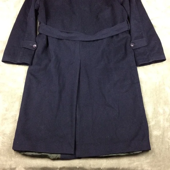 Wexmann London Cashmere Wool Overcoat Mens 50 Reg Blue Long Classic Lined - Picture 12 of 15